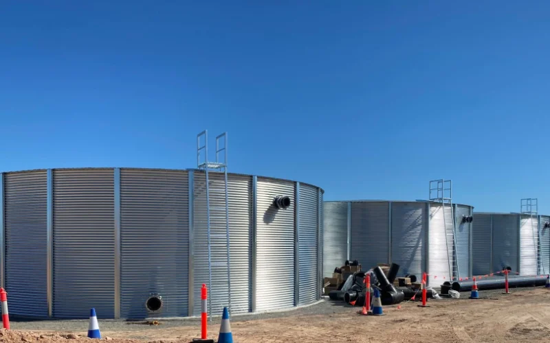 corrugated bulk steel tank