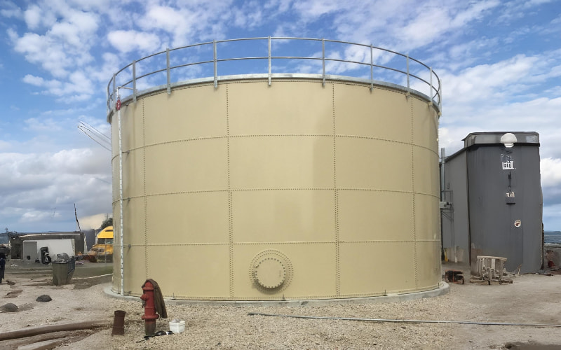 Bolted fire water storage tank