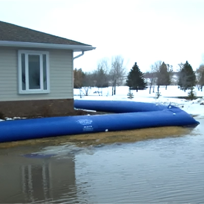 inflatable cofferdam protecting house