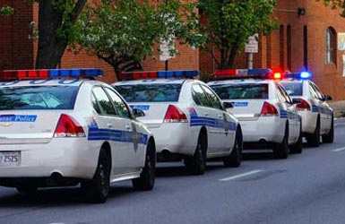 fleet of police cars