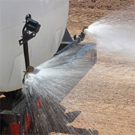 front of 1,600 gallon water tank trailer