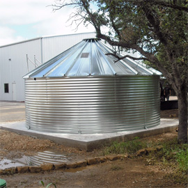 corrugated steel water storage tanks