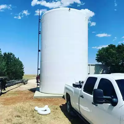 Above ground fiberglass tank
