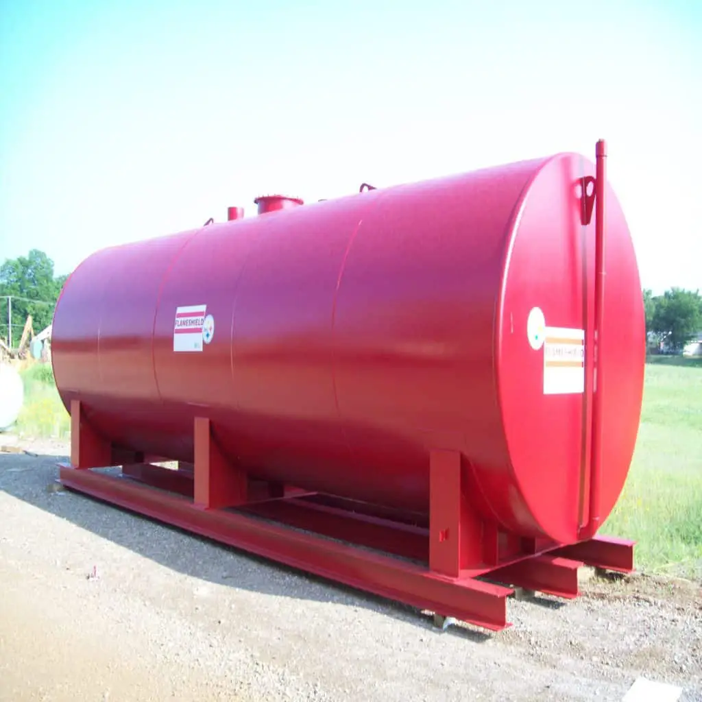 red API oil storage tanks