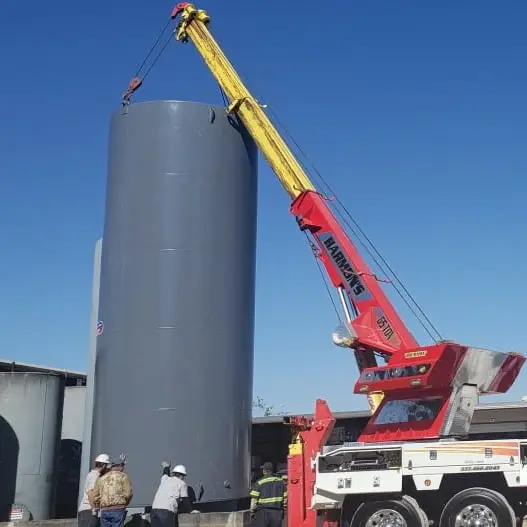 vertical gray oil storage tank