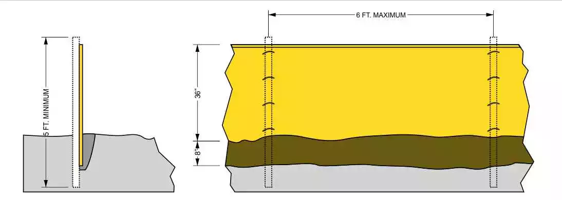 Staked Turbidity Barrier Drawing