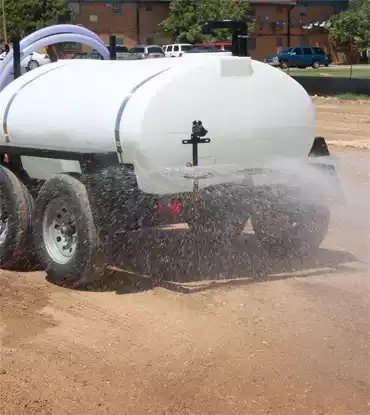 water trailer spray bar in use