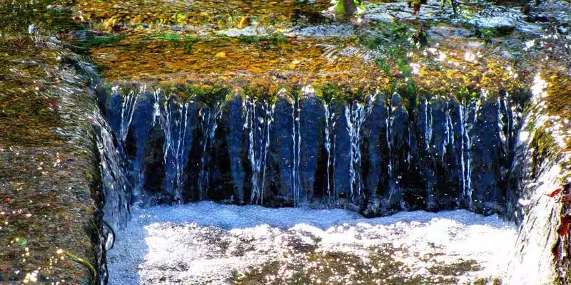 water flowing to a drain