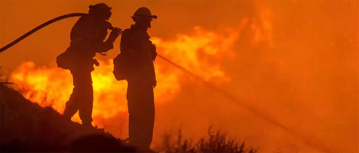 firefighters extinguish wildfire